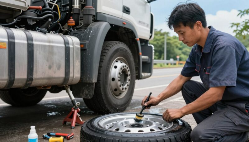 Reinigung der Felge nach Reifenpanne Reinigung der Felge nach Reifenpanne